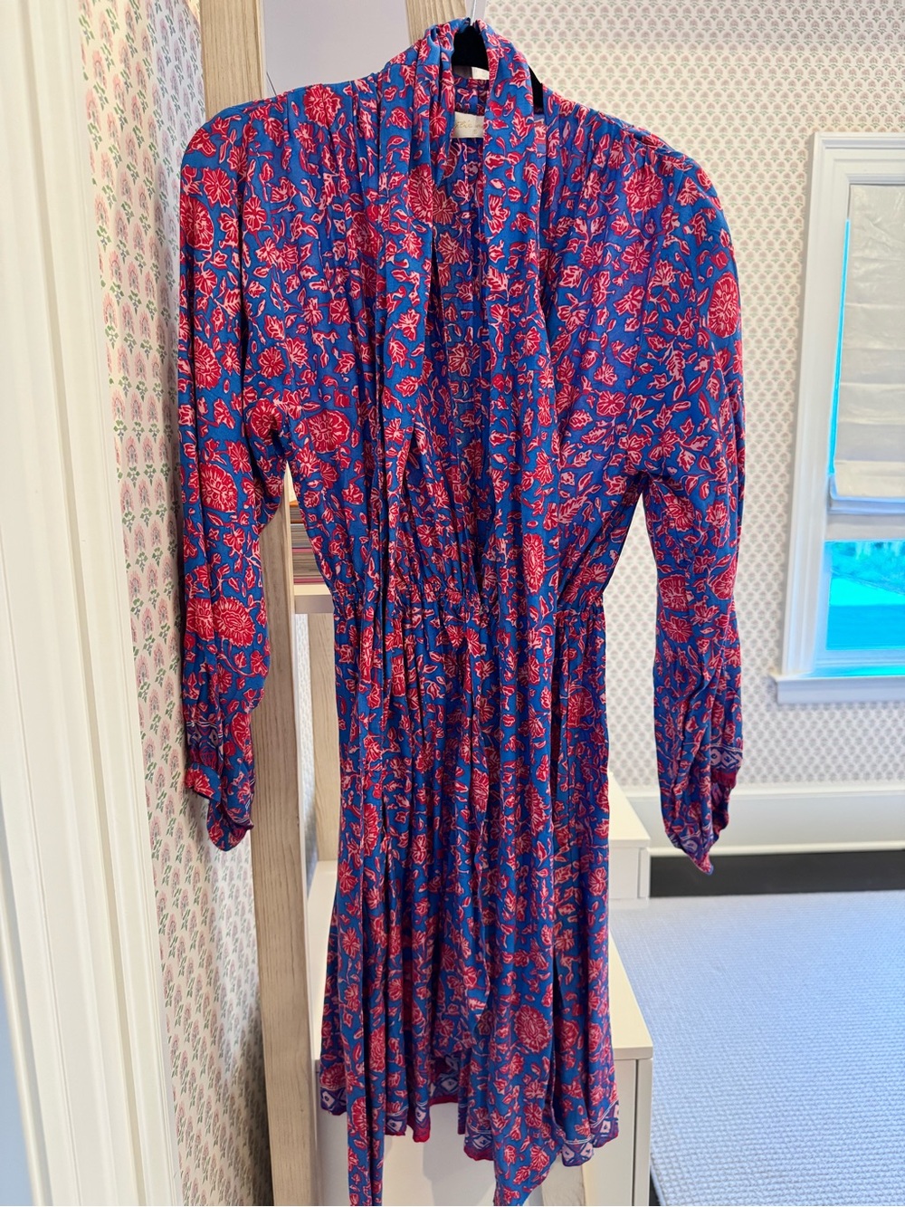 Natalie Martin Blue and Red Floral Mini Dress